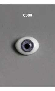Dollmore violet glass eyes 12mm Classic Flat Back Oval Glass Eyes (CD08) - Picture 1 of 3