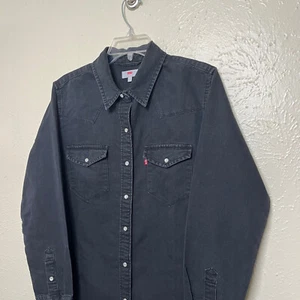 Vestido Levis para mujer L negro denim camisa a presión occidental - Imagen 1 de 18