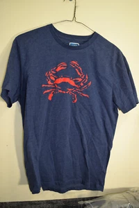 J Crew Nautical Red CRAB T Shirt MENS M Maryland Preppy Beach Vacation Blue - Picture 1 of 11