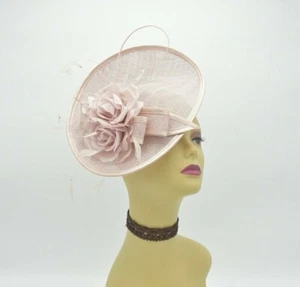 M8184(Latte/Light Coffee)KentuckyDerby Church Wedding Easter Sinamay Fascinator - Picture 1 of 7