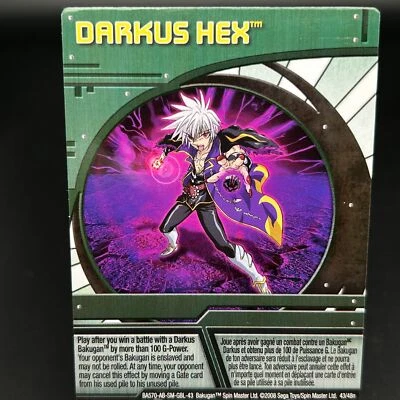 Bakugan DARKUS HEX Green Ability Card 2008 BA570-AB-SM-GBL-43 43/48n - Image 1 of 4