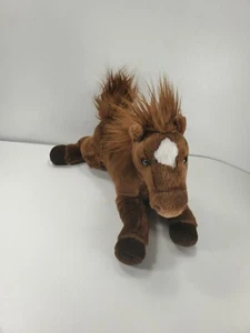 Aurora Chestnut Horse Pony Beanbag Plush Stuffed Animal 12" Brown White Star - Picture 1 of 7