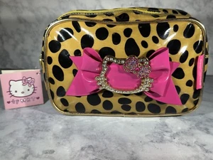 New With Tags Hello Kitty Animal Print Make Up Cosmetic Bag Japan Exclusive - Picture 1 of 6