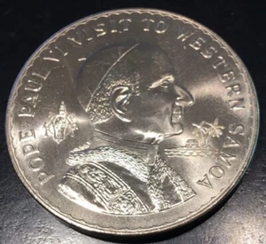 Moneta Samoa - 1 Dollaro 1970 - Papa Paolo VI - Visita alle Samoa Occidentali - 38Mm - Foto 1 di 4