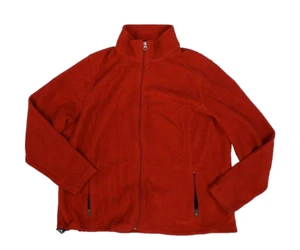 LL Bean Womens Orange Long Sleeve Mock Neck Full Zip Fleece Jacket Plus Size 2X - Picture 1 of 11