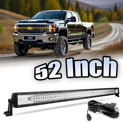 52英寸LED灯条车顶驾驶带电线适用于雪佛兰索罗德1500 2500/3500 — 第 1/4 张图片