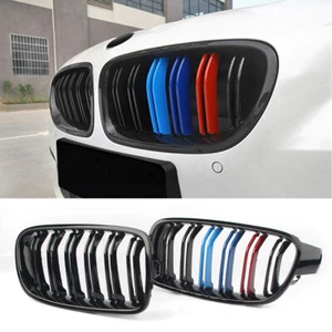 M-Farbe Doppelsteg Kühlergrill Set für BMW F30 328i 335i 2012-2018 2013 2014 15 - Bild 1 von 14