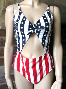 Hollister Swimming Costume Bikini Style Swimsuit American Flag USA CutOut XL £39