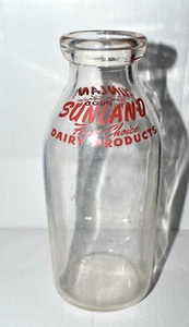 Vintage Quart Milk Bottle SUNLAND DAIRY - Picture 1 of 5