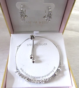 Splendido set bracciale e orecchini Tabitha Webb argento sterling e RS 925 nuovi con scatola - Foto 1 di 9