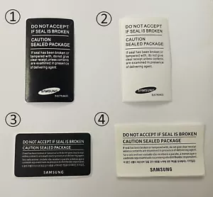 Lotto guarnizioni etichette esterne scatola originale Samsung per telefoni Samsung serie A e S - Foto 1 di 5