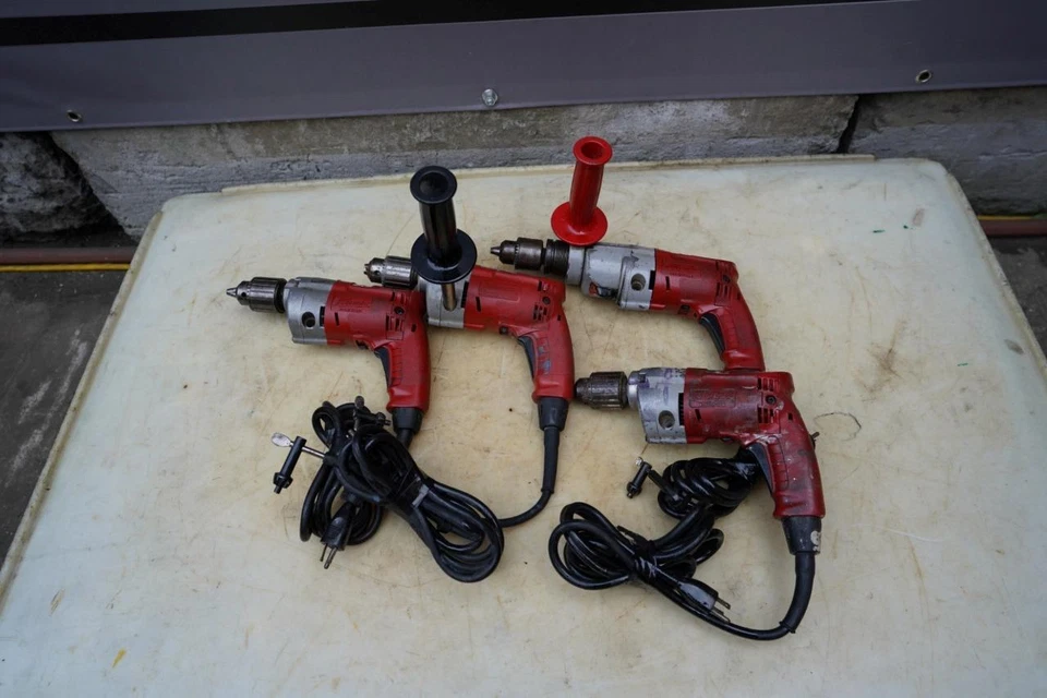 Milwaukee Magnum Drills Hammer Drill Work Fine Set of 4 Nice Shape. - Image 1 of 1