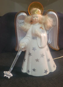 Vintage Christmas~ Angel Tree Topper~ NOMA~ Lighted Angel With WAND & Box - Picture 1 of 24