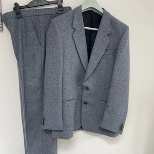 Hepworths Mens Suit Jacket & Trousers Blue Tweed Wool 38 W30 L30 - VGC - Picture 1 of 18