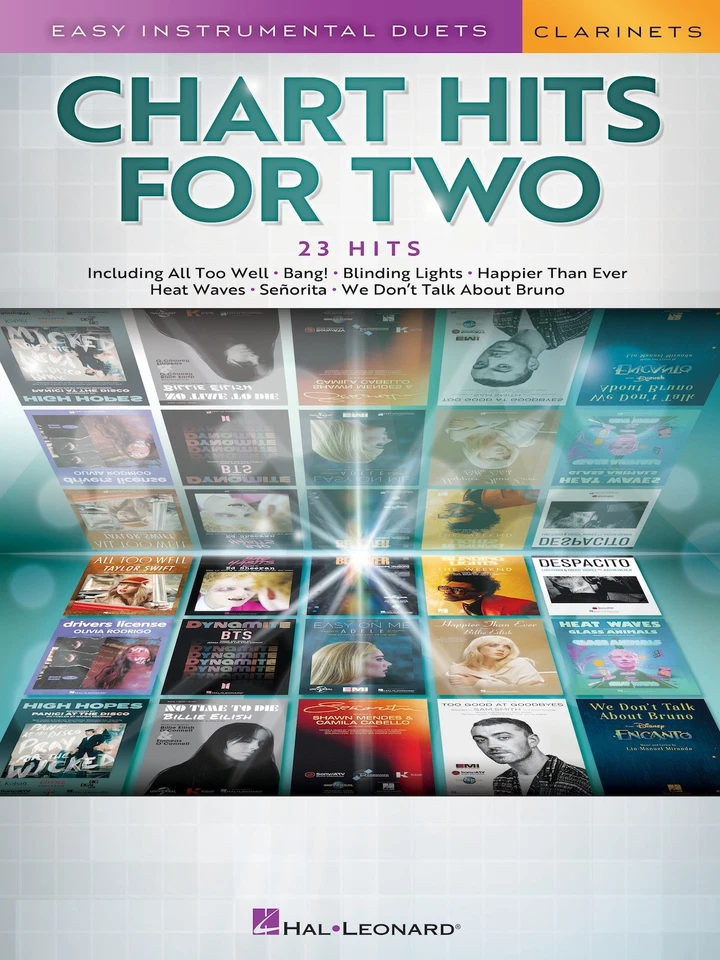 Chart Hits for Two Clarinet Easy Instrumental Duets Sheet Music 23 Pop Song Book - Image 1 of 1