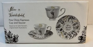 Alice in Wonderland China Espresso Cup & Saucer NIB - Picture 1 of 9
