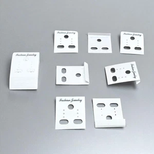 Plastic Earring Display Card White 30x37mm Pack Of 50 - Picture 1 of 1