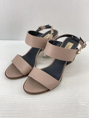 Sandalias de cuero para mujer Valentino Garavani Rockstud talla 37 en beige - Imagen 1 de 4