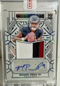2024 Panini Obsidian RPA Michael Penix Jr Rookie RC Jumbo Jersey Auto Contra SSP - Picture 1 of 2