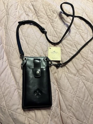 Bolso Bandolera Patricia Nash Farleigh Teléfono en Cuero Negro Nuevo con Etiquetas Venta al por menor $129 Foto 1 de 4