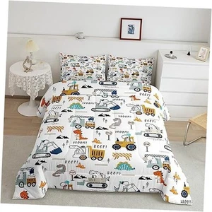 Construction Bedding Set Size Equipment Trucks Comforter Twin Multi 0707 03 - Picture 1 of 7