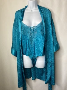 Conjunto de lencería vintage de 3 piezas con etiqueta dorada de Victorias Secret bata cami bragas glamuroso - Imagen 1 de 24