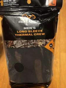 NEW REALTREE MEN'S SZ LARGE LONG SLEEVE BLACK THERMAL CREW - Picture 1 of 8