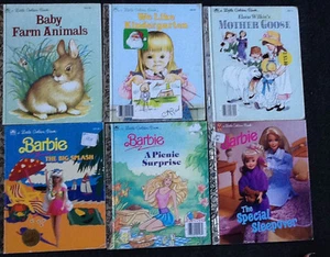 6 Little Golden Bks Barbie Baby Farm Animals Eloise Wilkin We Like Kindergarten - Imagen 1 de 1