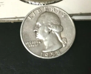 1958 D Washington Quarter Silver Quarter 1958 D Inventory #380 Nice Coin - Picture 1 of 2
