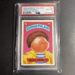 PSA 8 NM-MT 1985 Topps Garbage Pail Kids GPK Cheeky Charles Glossy #65b JL - Picture 1 of 2