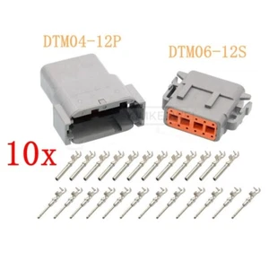 10x Deutsch DTM06-12S/DTM04-12P Sealed Waterproof Electrical Connector Plug Kits - Picture 1 of 1