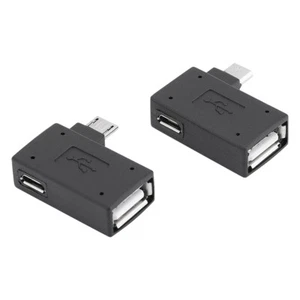 2Pcs USB 2.0 Female To Male Micro OTG Adapter Power Supply Port 90 Degree Le BUN - Picture 1 of 7