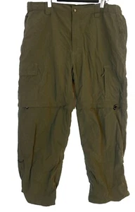 The North Face Pants Mens XL Green Nylon Hiking Fishing Convertible Zip Off - Picture 1 of 13