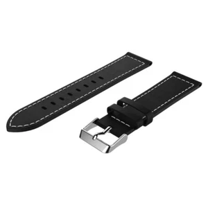 White Line Leather Watch Band Strap For Huawei Watch4pro Samsung Watch6 Strap - Picture 1 of 10