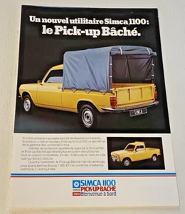Feuillet Commercial SIMCA 1100 Pick-up Baché - Non Daté - Bel Etat. - Imagen 1 de 2
