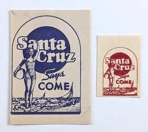 Poster Briefmarke Cinderella Santa Cruz Says Come California Beach - Bild 1 von 9