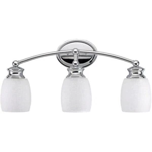 (1)-Home Impressions Palms 3-Bulb Chrome Vanity Bath Light Bar. IVL257A03CH - Picture 1 of 1