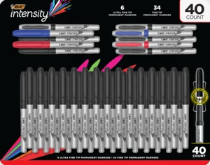 BIC Intensity Permanent Marker, Assorted Colors, 40 ct (Free Shipping) - Foto 1 di 7