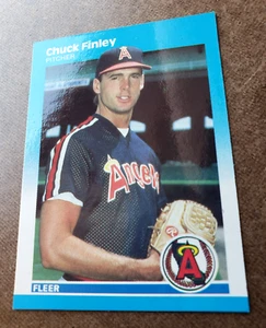 VTG. 1987 FLEER GLOSSY CHUCK FINLEY Rookie Card RC Baseball Card #79 Factory Set - Picture 1 of 15