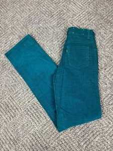Vintage Levi's Corduroy Jeans Boys Youth Size 24x32 Blue Scovill NOS - Picture 1 of 15