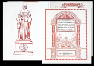1950 Dinner Menu & Programm Limited Editions Club A Dinner Party to celebrate.. - Picture 1 of 1