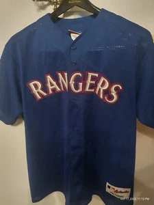 Vintage TEXAS RANGERS BLUE MLB #28 BASEBALL JERSEY Size XL Mesh - Picture 1 of 11