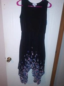 Ladies Elle Shark Bite Sleevless Dress. Elastic waist Size M - Picture 1 of 9
