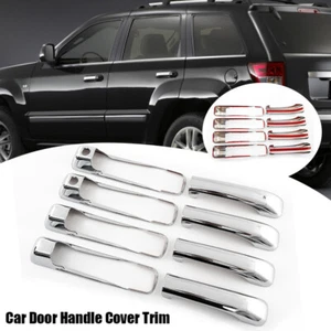 4pcs Door Handle Cover Overlays For Dodge Ram 2009-18 Jeep Grand Cherokee 05-11 - Picture 1 of 12