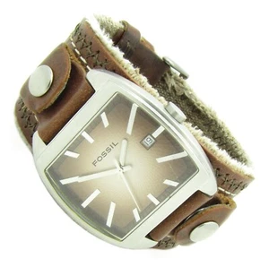 Orologio da polso uomo Fossil XXL vintage pelle marrone data JR-9087 5ATM Batt nuovo S90 - Foto 1 di 2