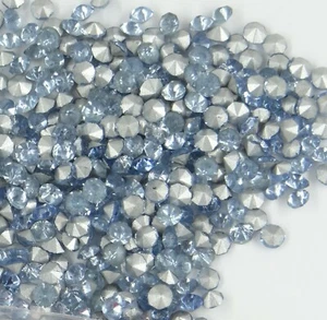222 32 *** 50 alte Strasssteine (60er Jahre) konischer Boden 3,2 mm - HELLBLAU - Bild 1 von 2