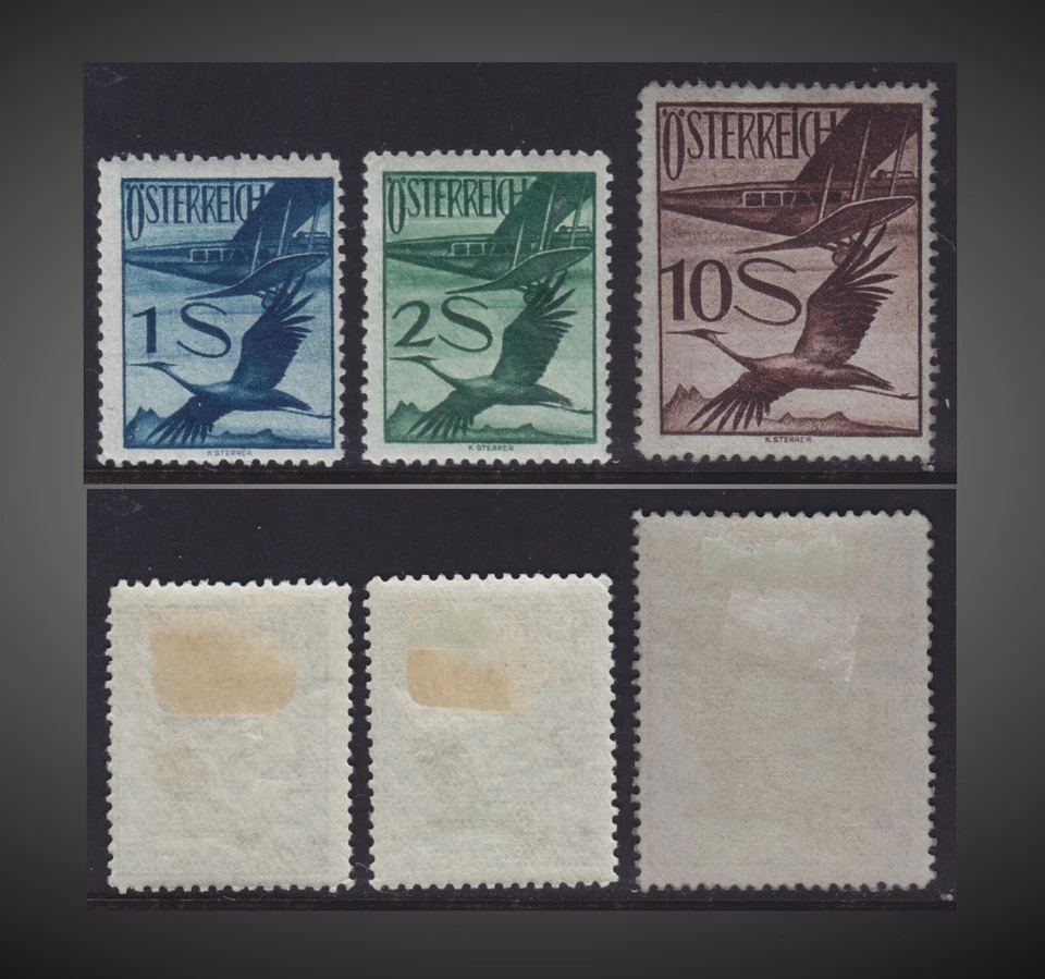 1925, 1926 AUSTRIA AIR POST CRANE DE HAVILLAND H SCT. C28-C28 C31 MI.483-4 487 - Image 1 of 1