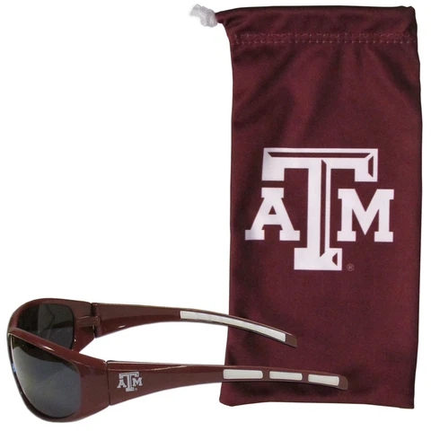 Texas A&M Aggies NCAA Sunglasses and Microfiber Bag Set FREE SHIP Cover
