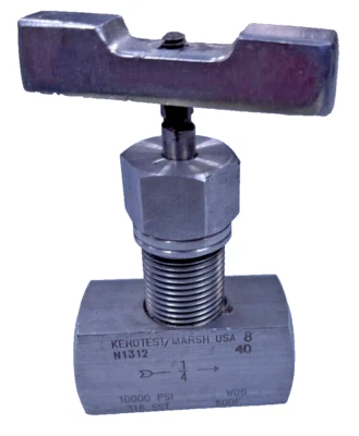 Kerotest / Marsh "N" Series SS316 N1312 Needle Valve 1/4" 10000 psi - Image 1 of 3