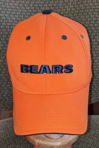 Vintage Chicago Bears NFL S/M  Orange Cap/ Hat Stretch Fitted Cap/Hat - Picture 1 of 7